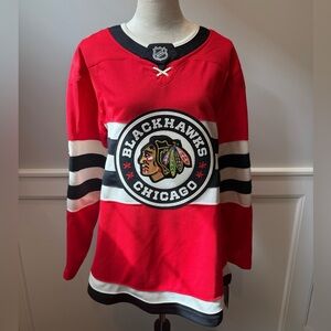 NWT Chicago Blackhawks Winter Classic Red/Black Jersey/Blank Fanatics Sz 44
